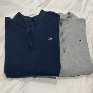 Vineyard Vines Boys Saltwater Quarter Zip Navy Blue and Gray Pullovers (2)